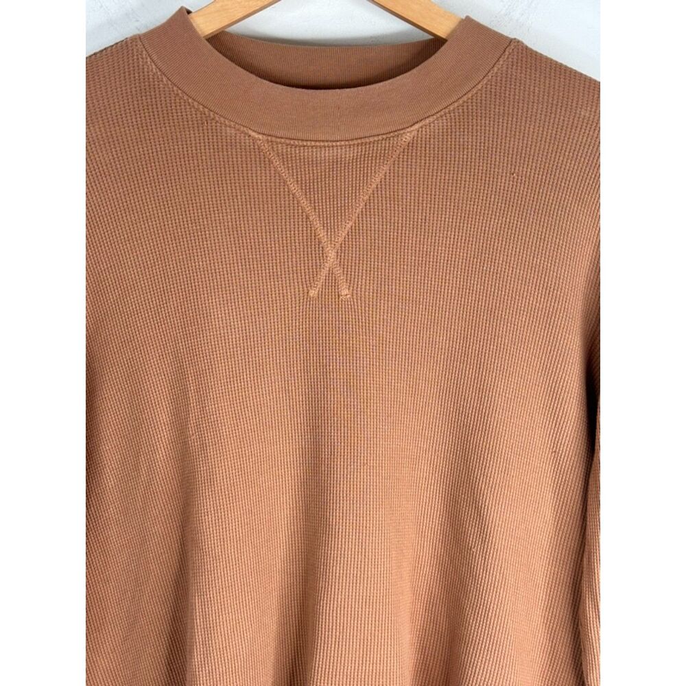 Mate Organic Cotton Waffle Top M Brown Lounge Minimalist Sustainable Made in USA - Picture 2 of 10